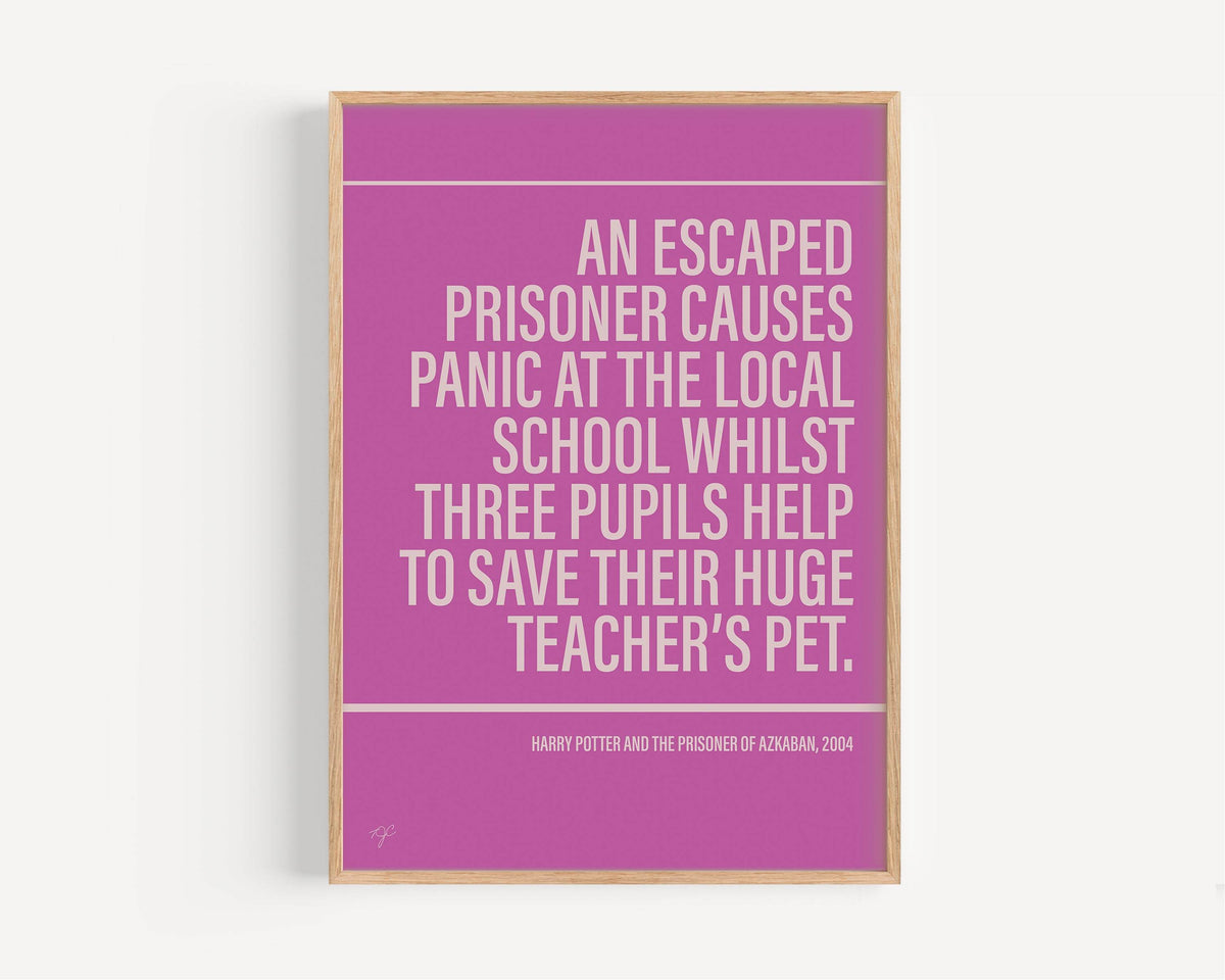 Prisoner of Azkaban print - Bright Pink