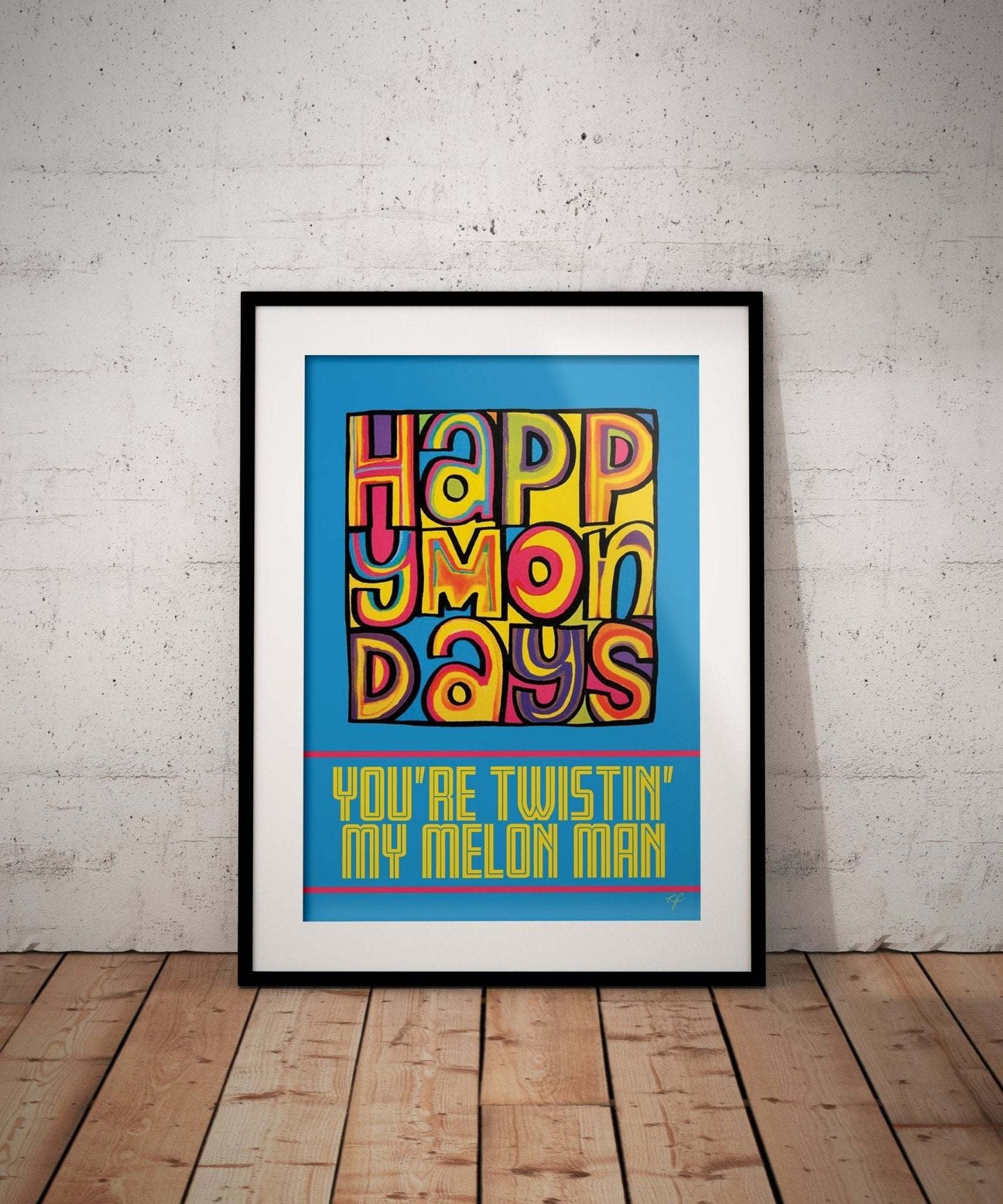 Happy Mondays Step On print - Striped Circle