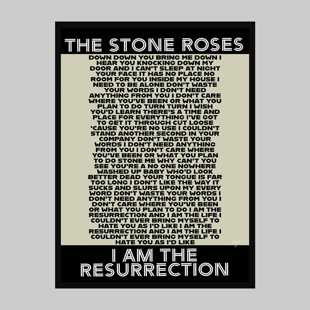 The Stone Roses I am the Resurrection lyrics print - Striped Circle