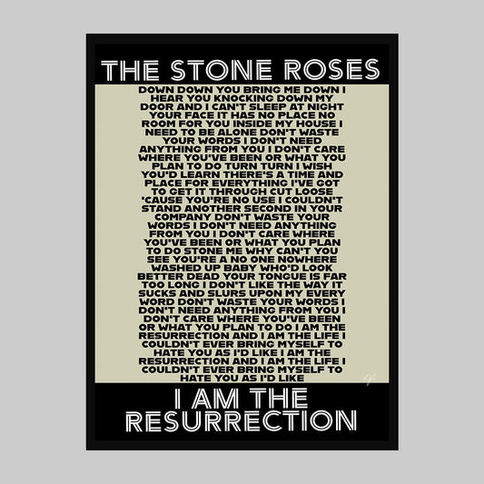 The Stone Roses I am the Resurrection lyrics print - Striped CircleA4