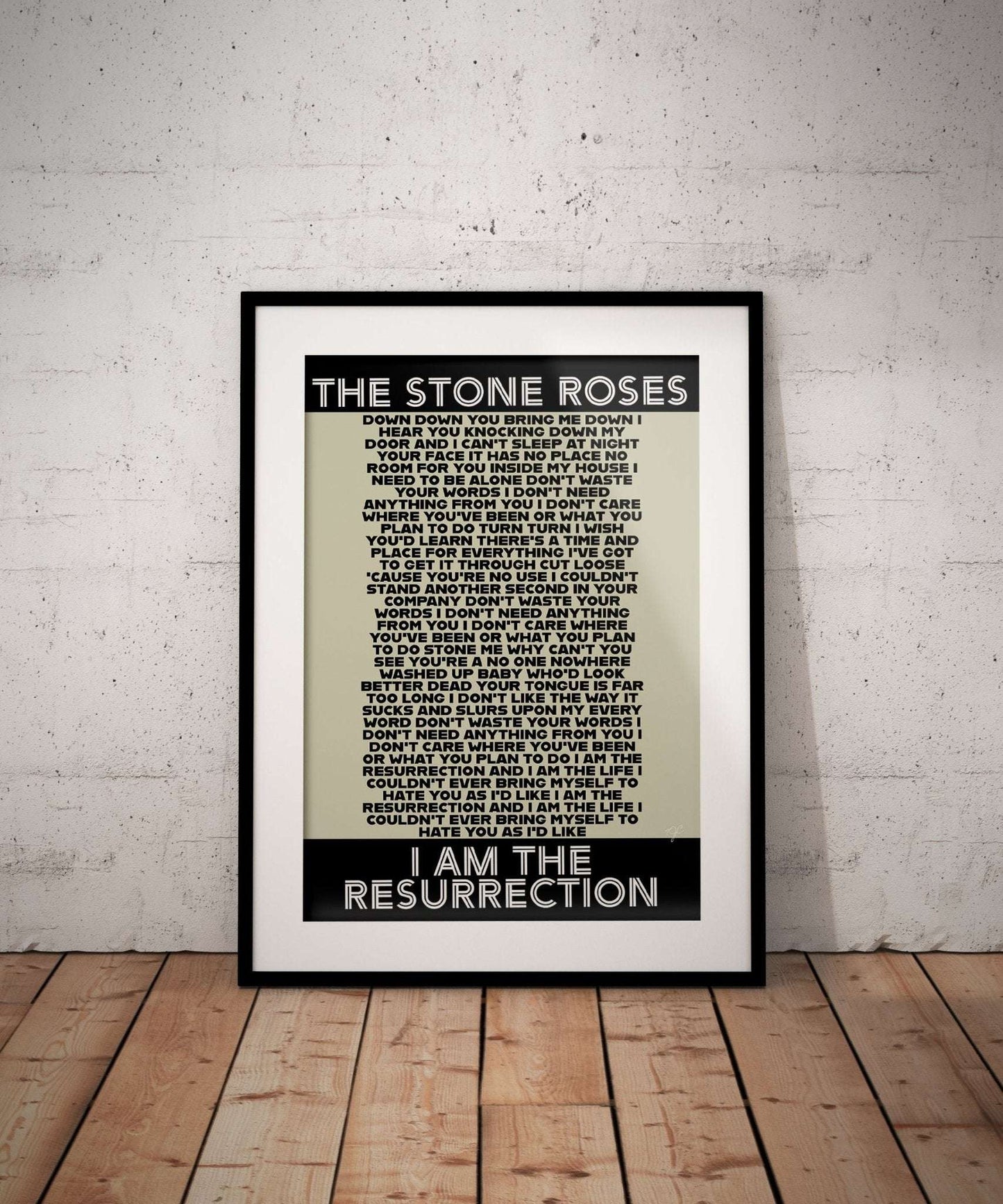 The Stone Roses I am the Resurrection lyrics print - Striped Circle