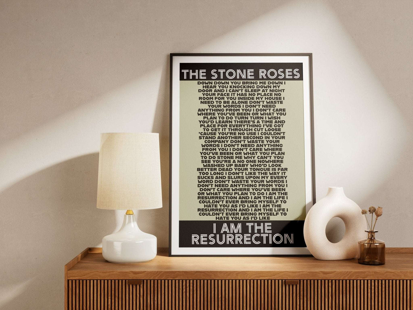 The Stone Roses I am the Resurrection lyrics print - Striped Circle