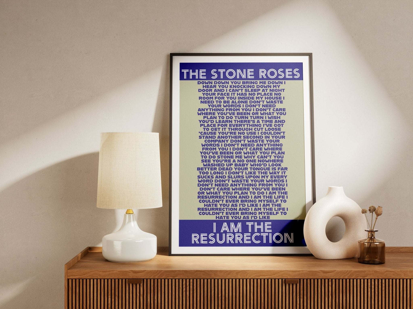 The Stone Roses I am the Resurrection lyrics print - Striped Circle