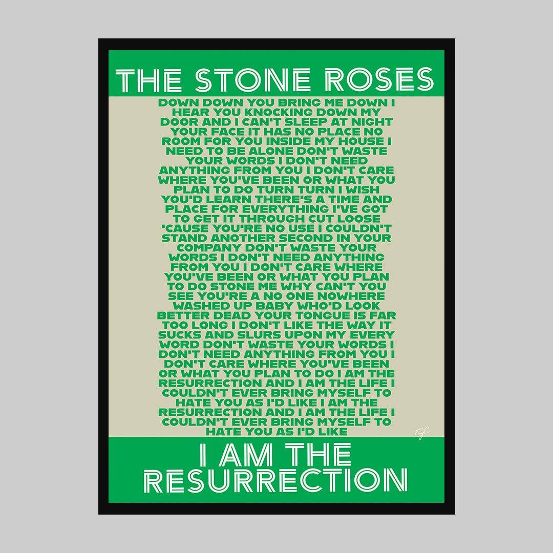 The Stone Roses I am the Resurrection lyrics print - Striped Circle