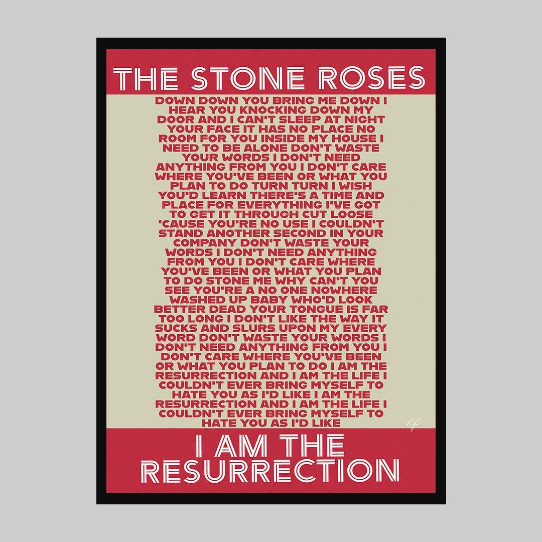 The Stone Roses I am the Resurrection lyrics print - Striped Circle