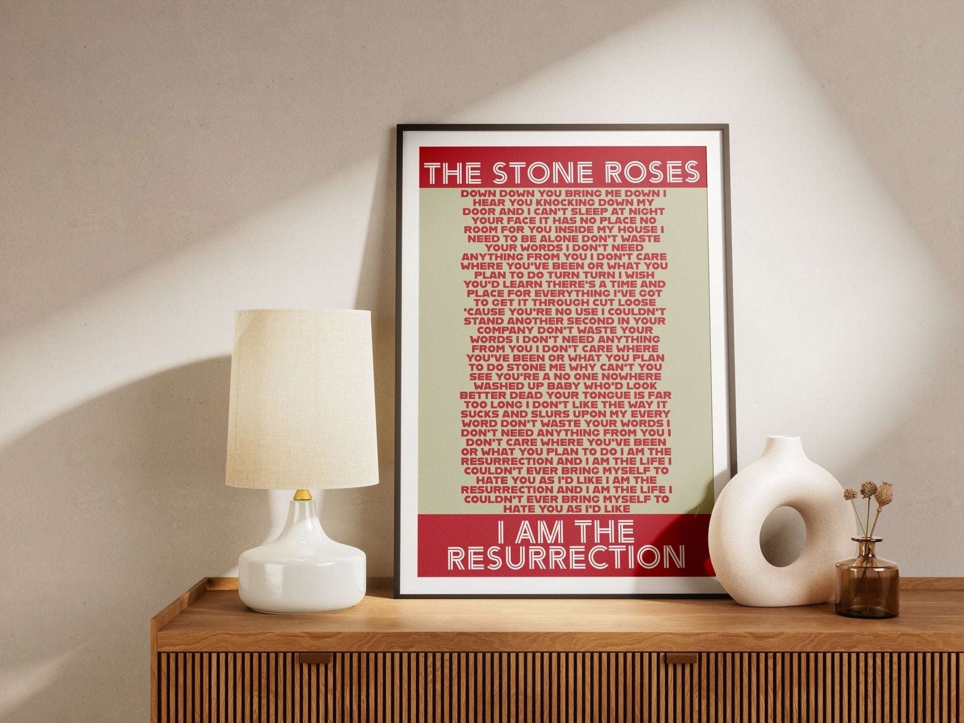 The Stone Roses I am the Resurrection lyrics print - Striped Circle