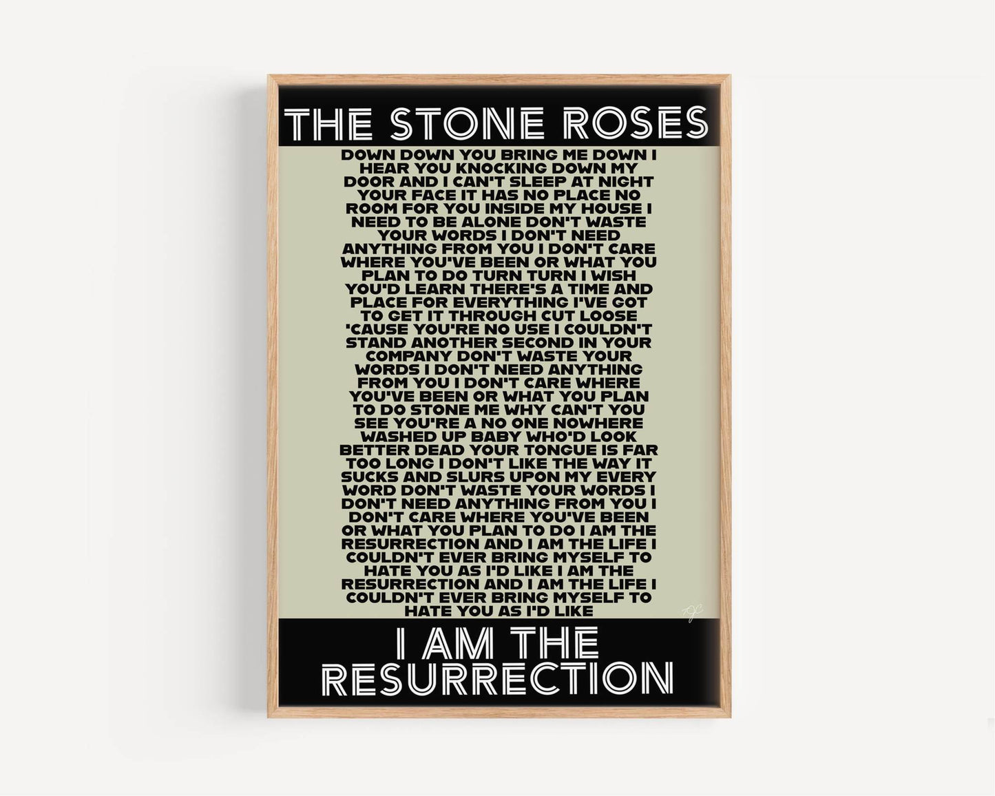 The Stone Roses I am the Resurrection lyrics print