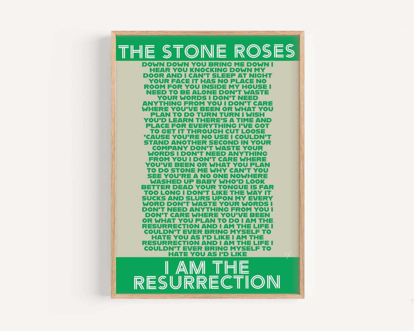 The Stone Roses I am the Resurrection lyrics print