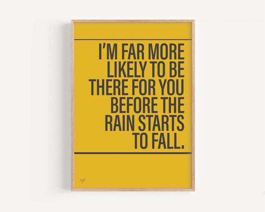 I'll Be There For You Bon Jovi Alternative Lyrics Music Print | Song Lyric Wall Art UK | Striped Circle