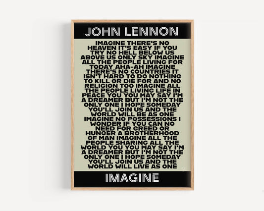 John Lennon Imagine lyrics print