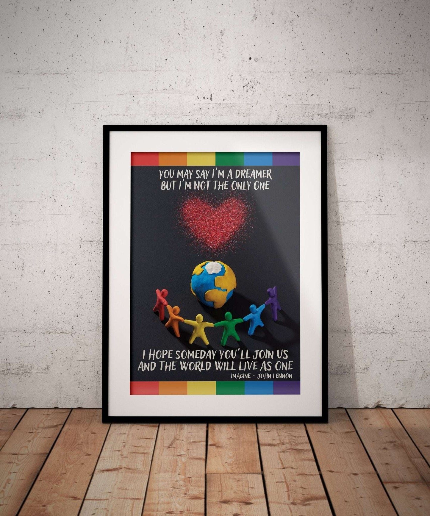 Imagine - John Lennon - Art Print - Striped Circle