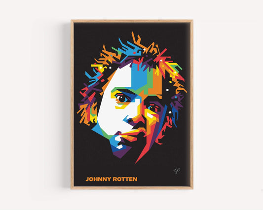 Johnny Rotten print produced on a high quality matte luxury art paper.