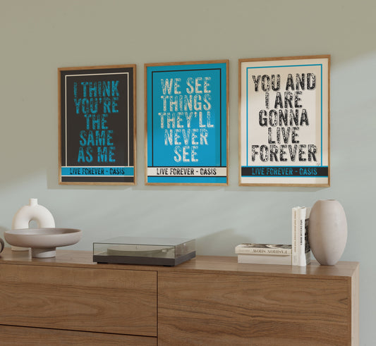 Live Forever Trilogy - A4 Prints x3 on a luxury matte fine art paper!