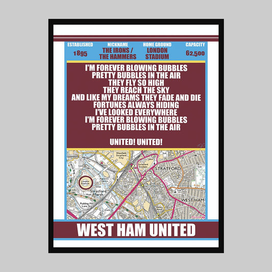 West Ham United London Stadium print - Striped CircleA3