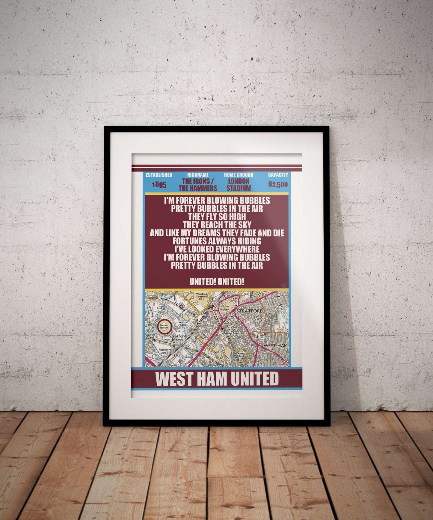 West Ham United London Stadium print - Striped Circle