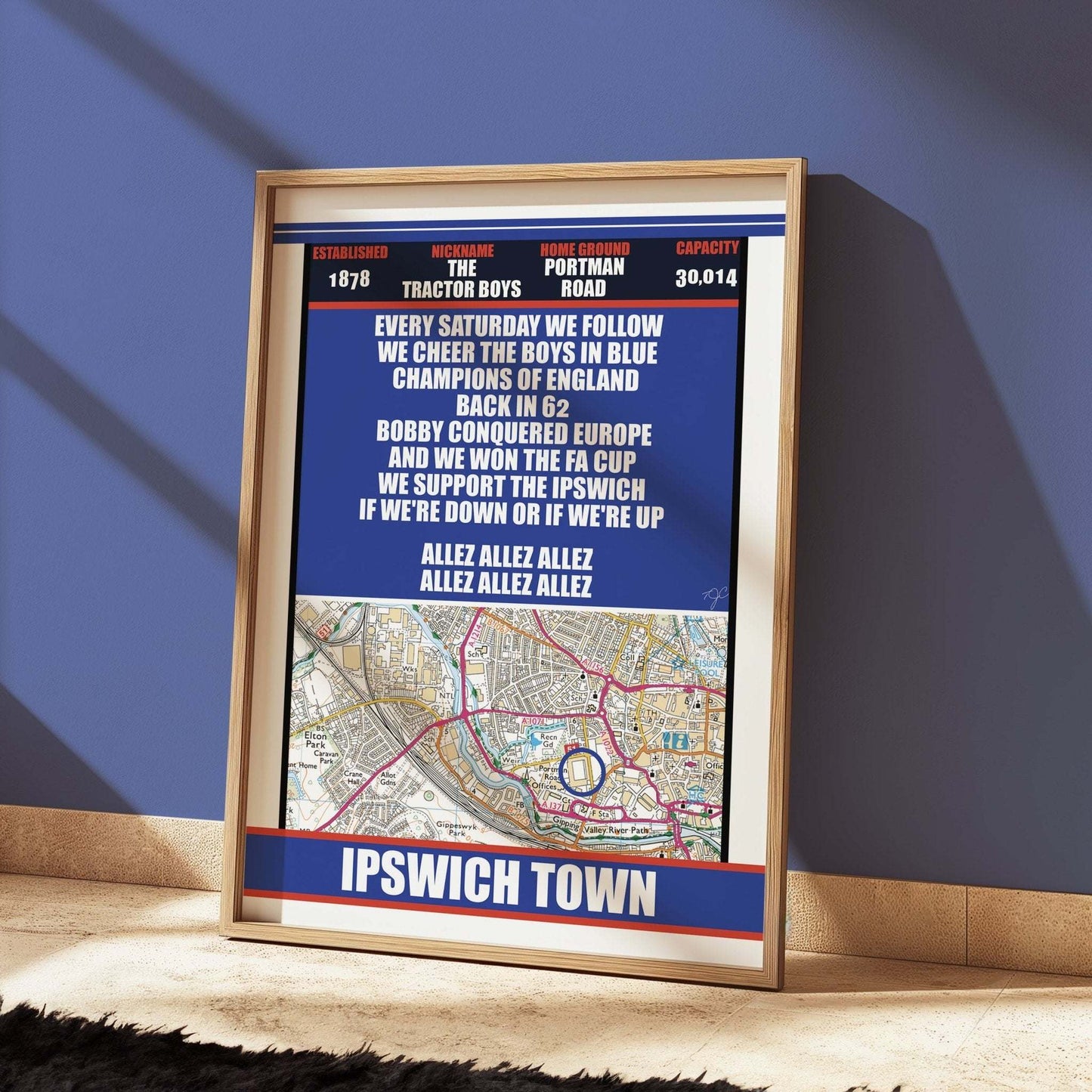 Ipswich Town Portman Road print - Striped CircleA5 (148mm x 210mm)