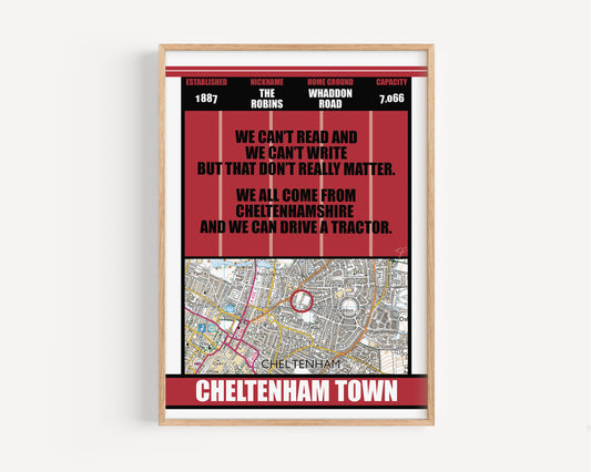 Cheltenham Town Tractor Song - Football Print
