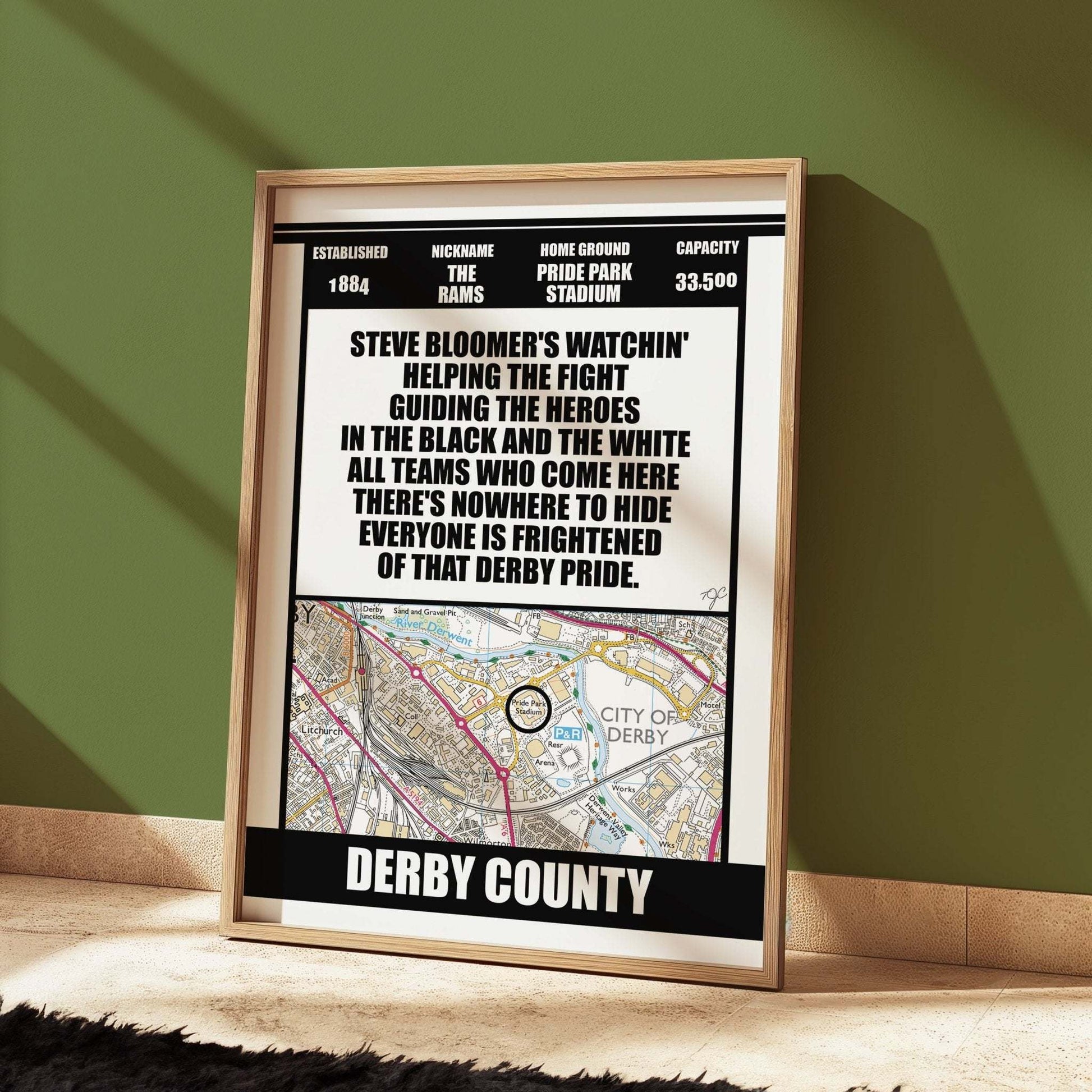 Derby County print - Pride Park stadium - Striped CircleA5 (148mm x 210mm)