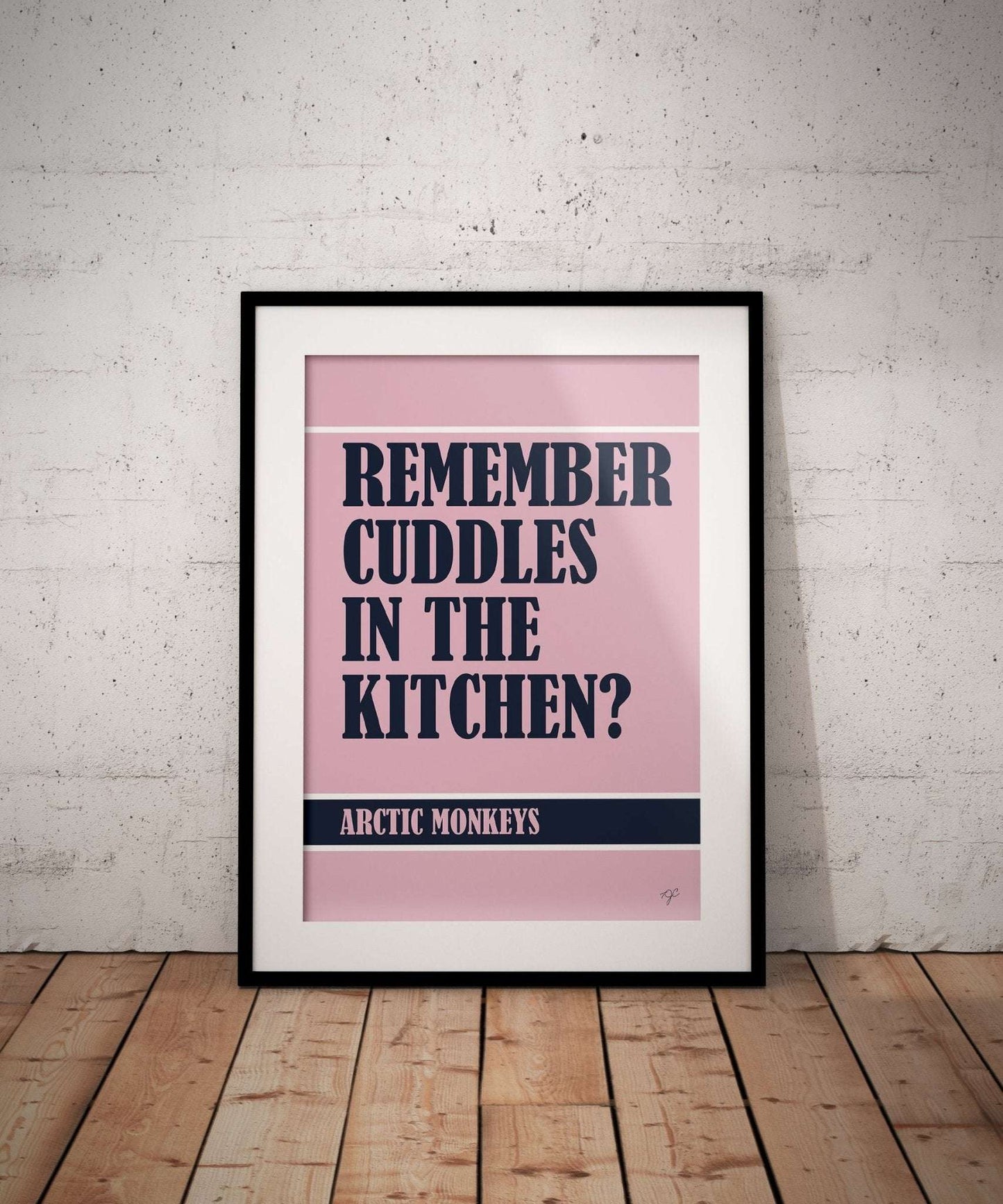 Cuddles in the Kitchen Arctic Monkeys print - Striped Circle