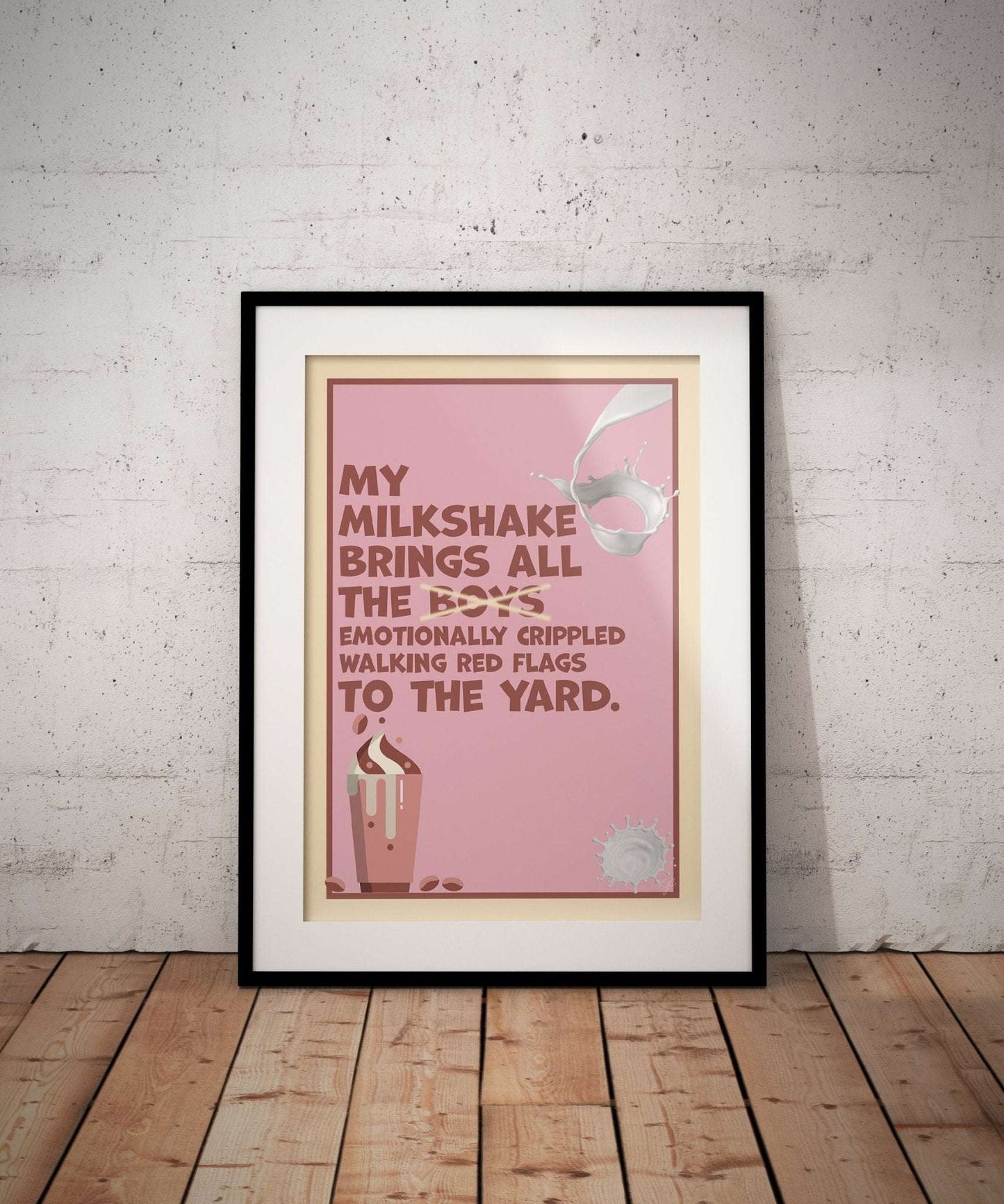 My Milkshake Brings all the Boys to the Yard Print - Striped Circle