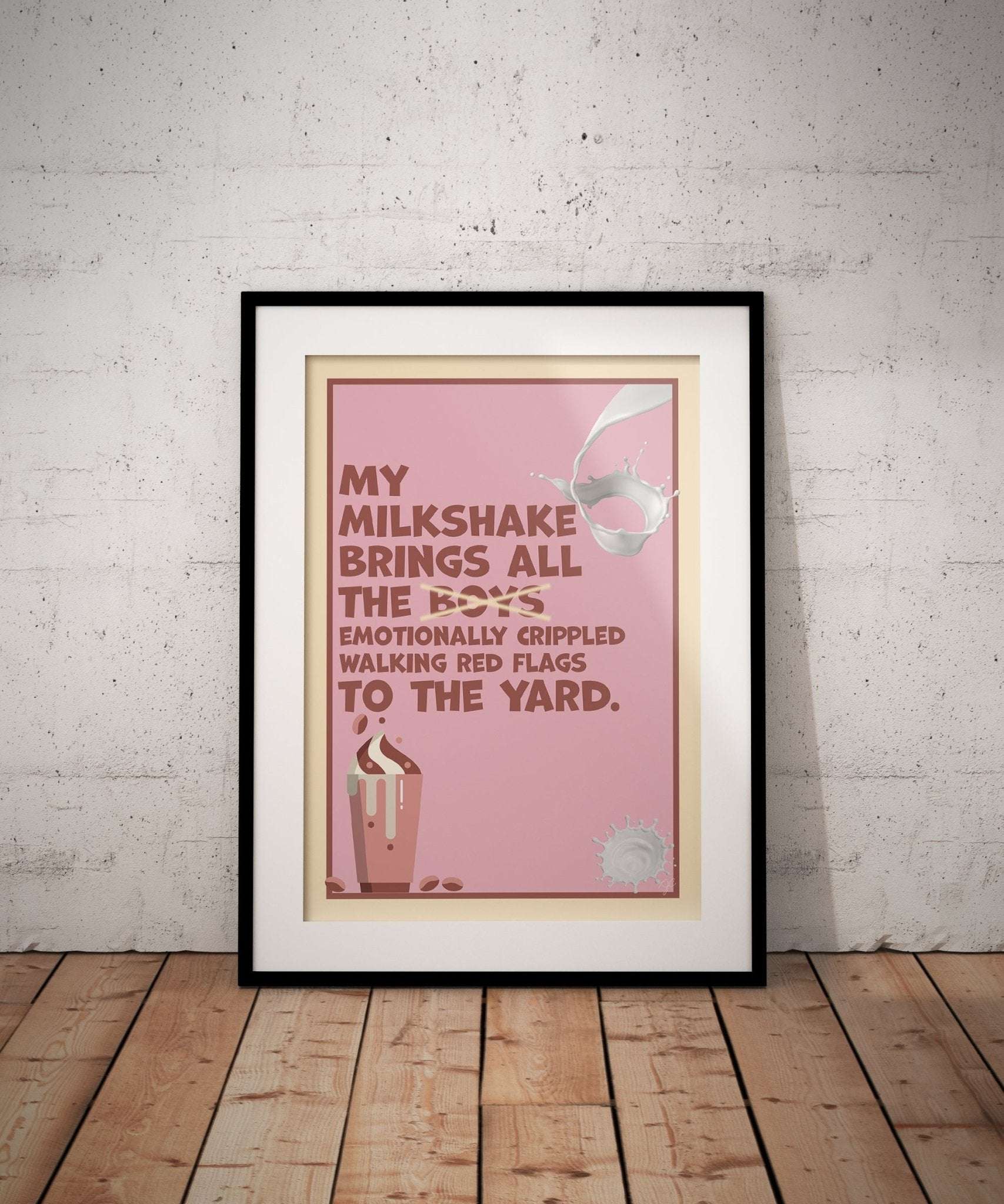 My Milkshake Brings all the Boys to the Yard Print - Striped Circle