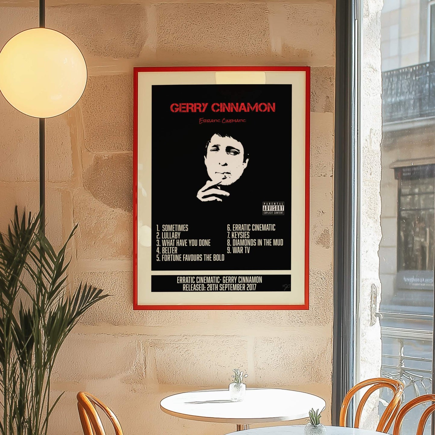 Gerry Cinnamon Erratic Cinematic album print on luxury matte art paper