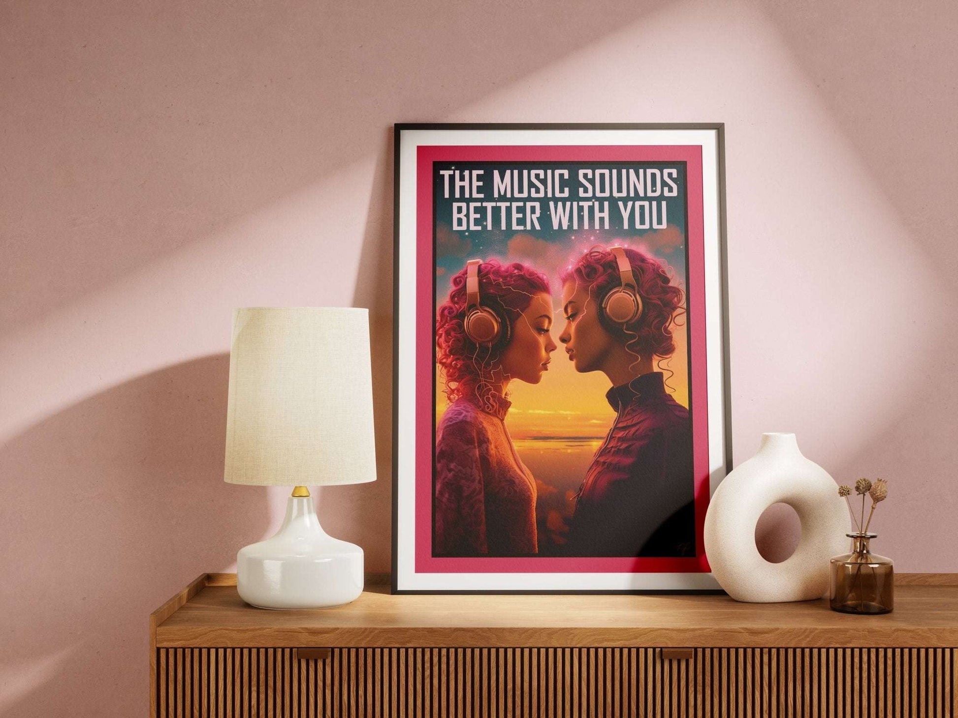 Music Sounds Better with You Stardust art print - Striped Circle