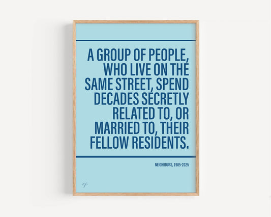 Neighbours print - Light Blue