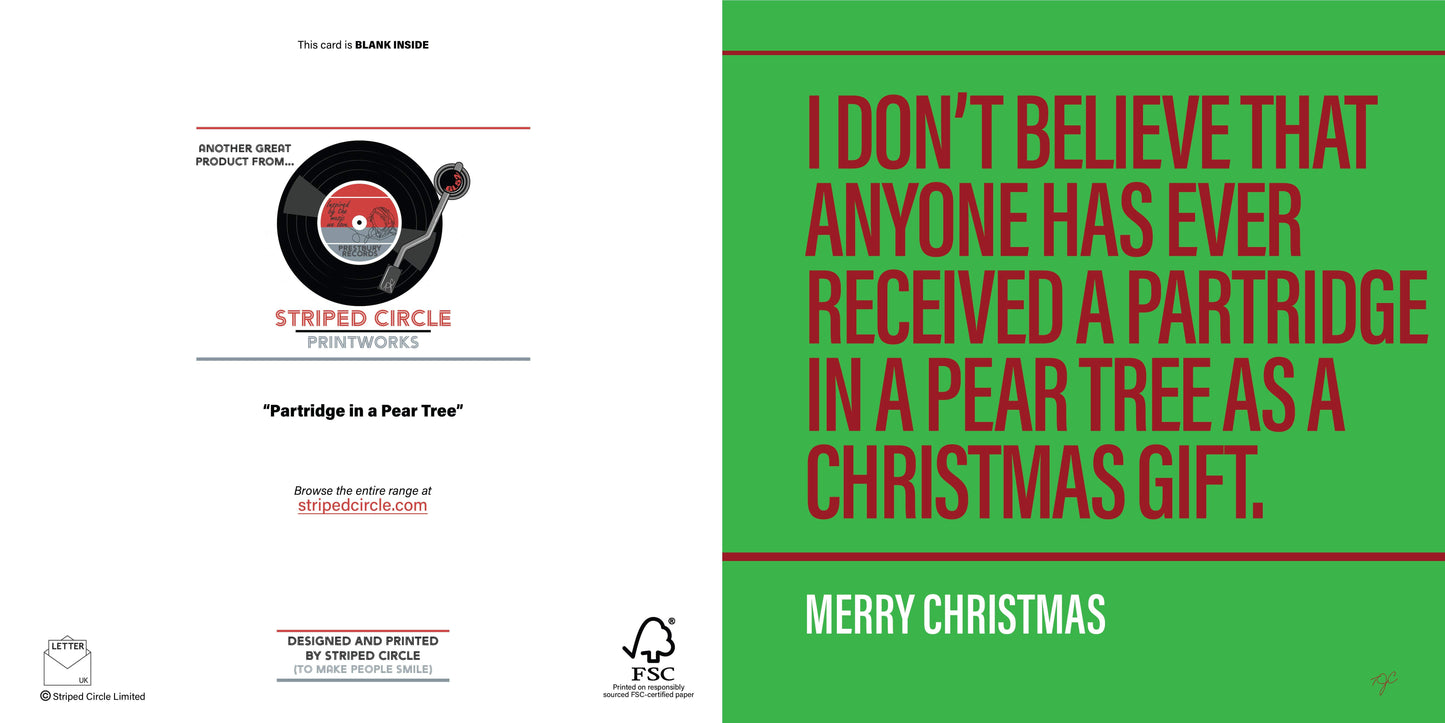 "Partridge in a Pear Tree" - Greeting Card