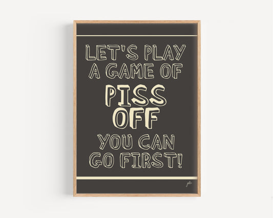 "Let's Play a Game..." - Wall Art Print