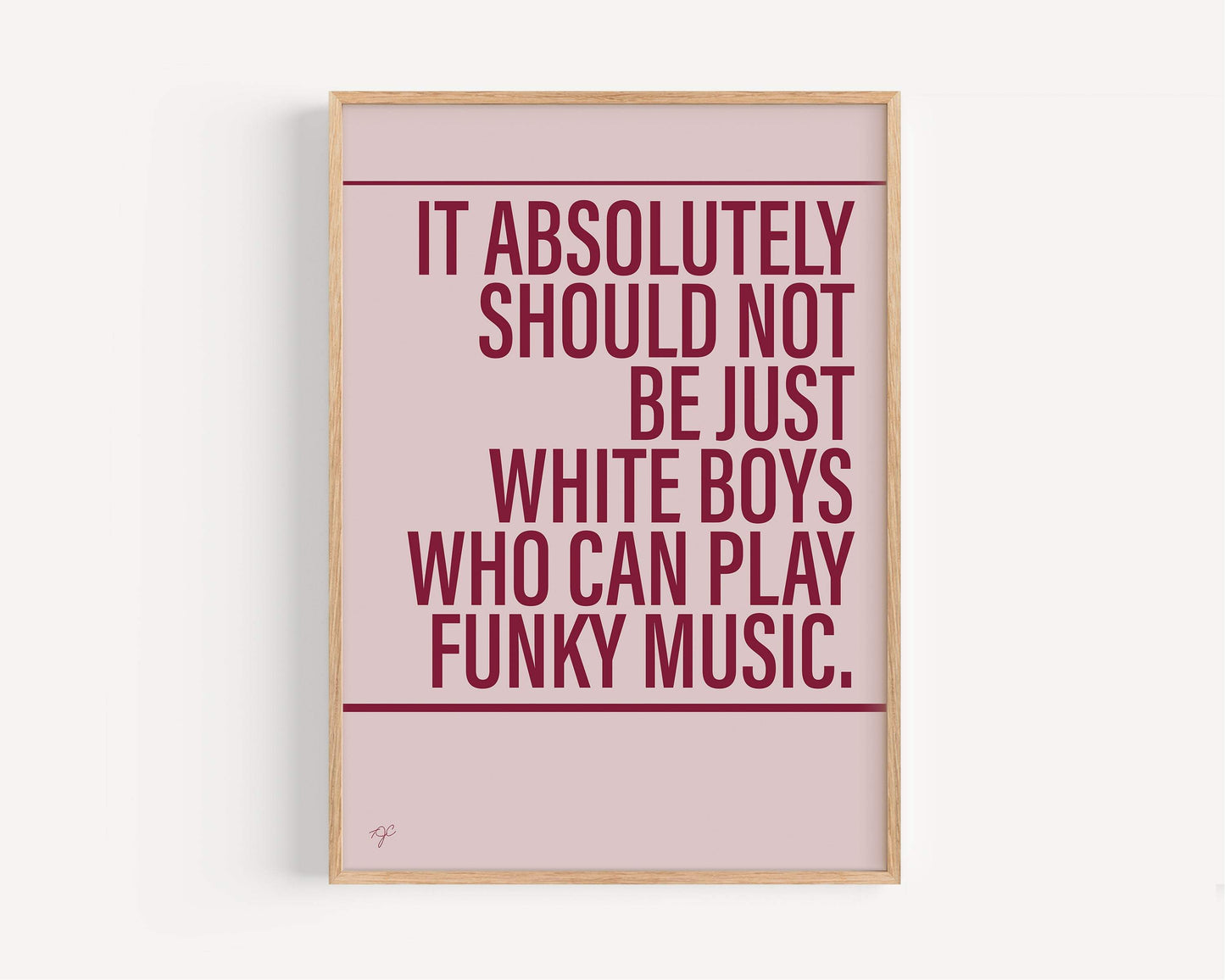 Play That Funky Music Wild Cherry Alternative Lyrics Print │ Song Lyric Wall Art UK