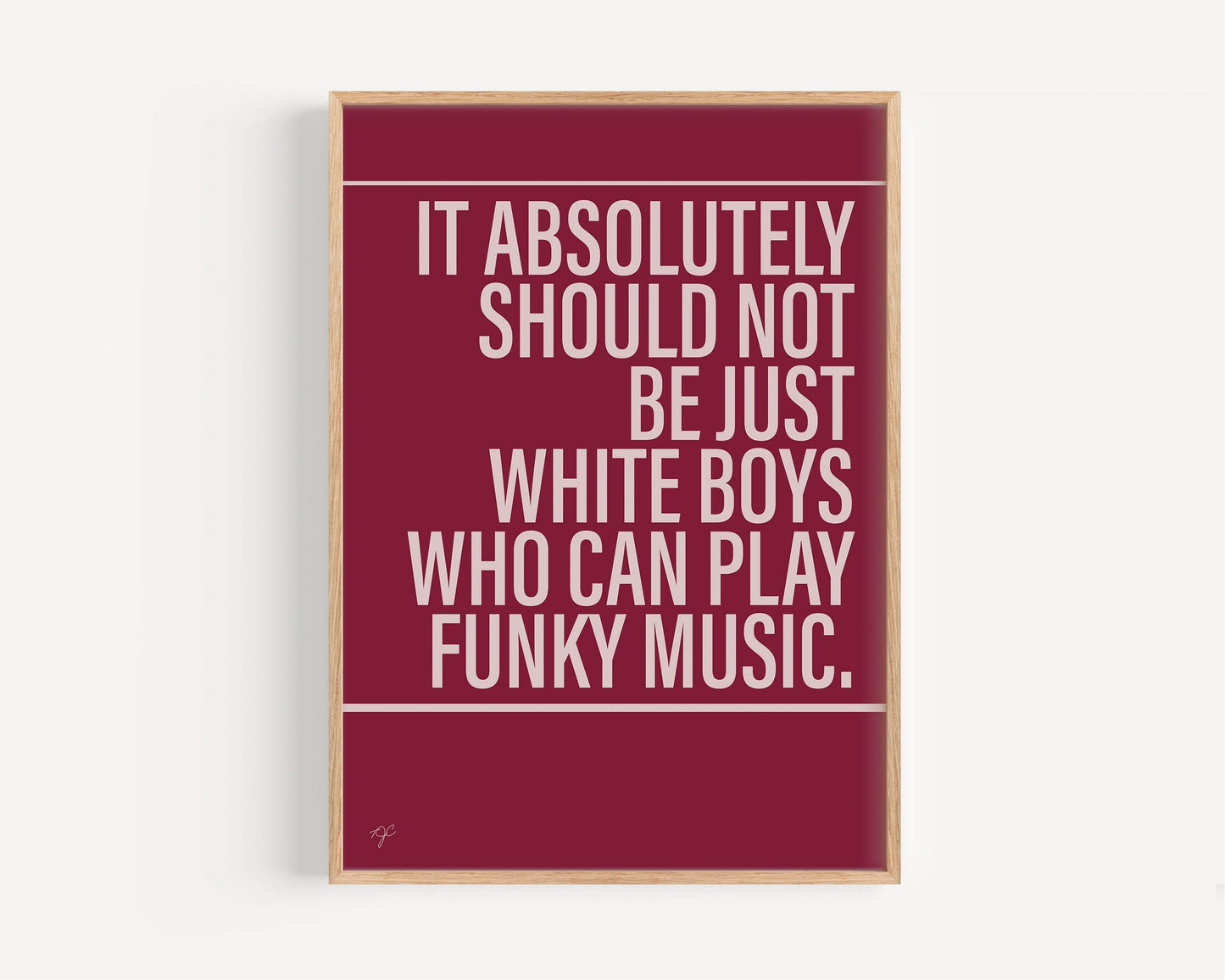 Play That Funky Music Wild Cherry Alternative Lyrics Print │ Song Lyric Wall Art UK