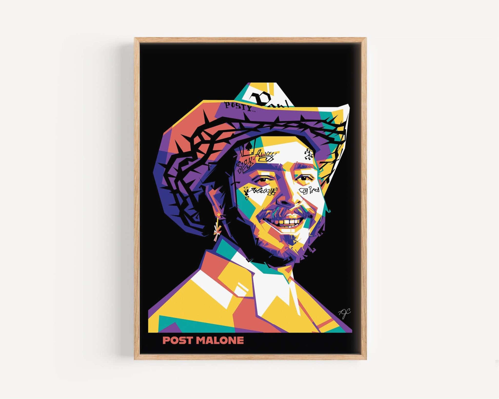 Post Malone print produced on high quality matte luxury fine art paper