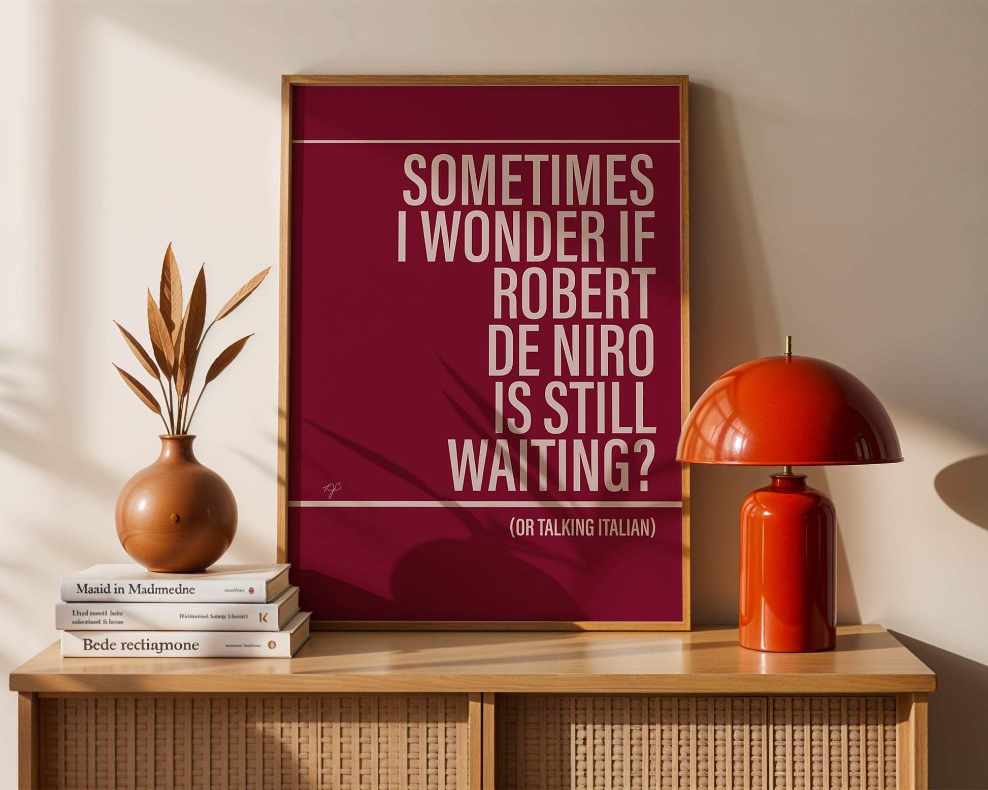 Robert De Niro's Waiting print wall art available in multiple sizes from Striped Circle
