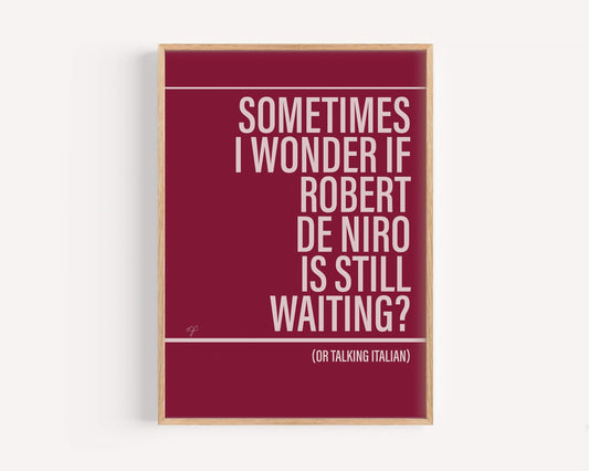 Robert De Niro's Waiting Bananarama Alternative Lyrics Music Print | Song Lyric Wall Art UK | Striped Circle