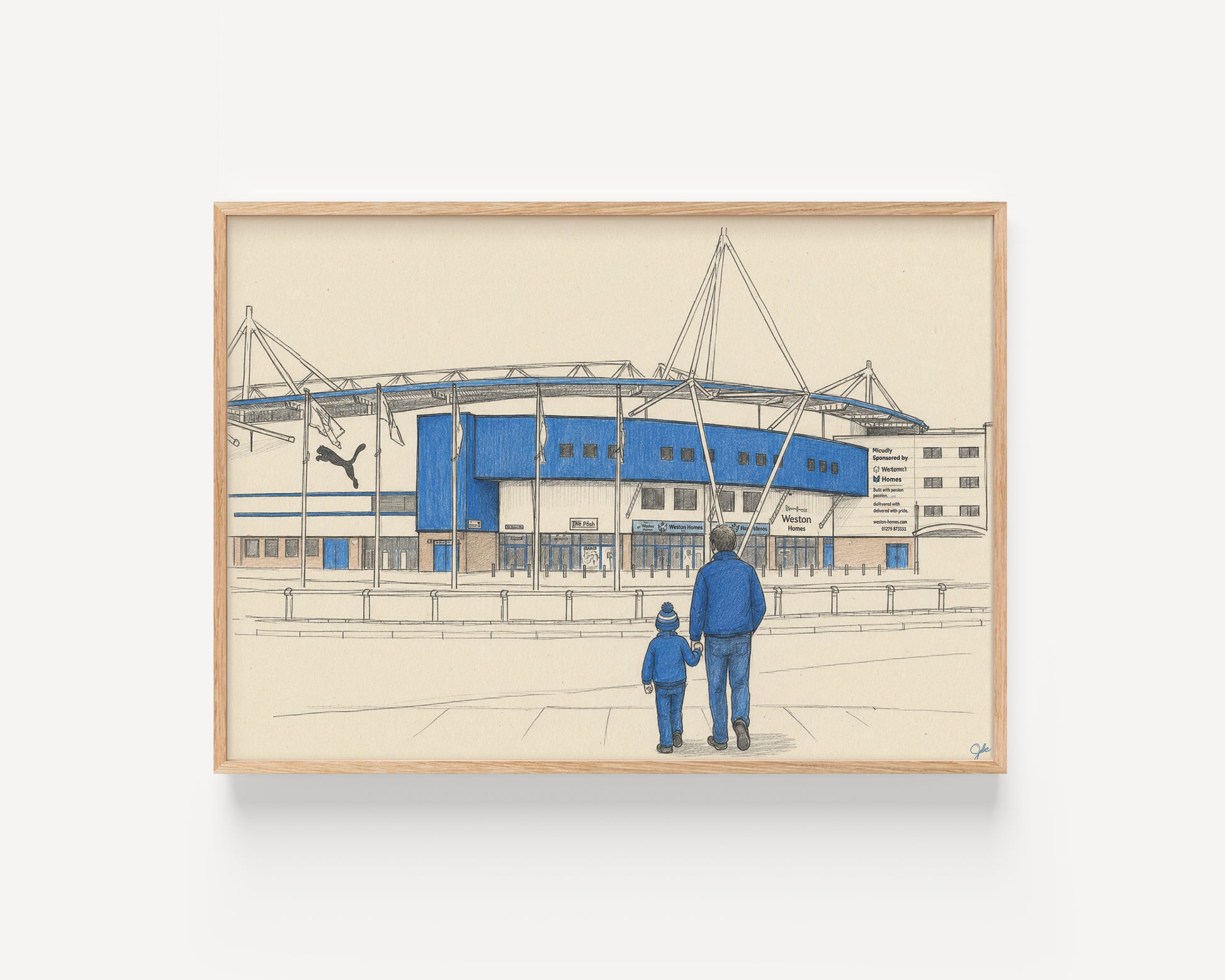 Reading FC Select Car Leasing Stadium football wall art print