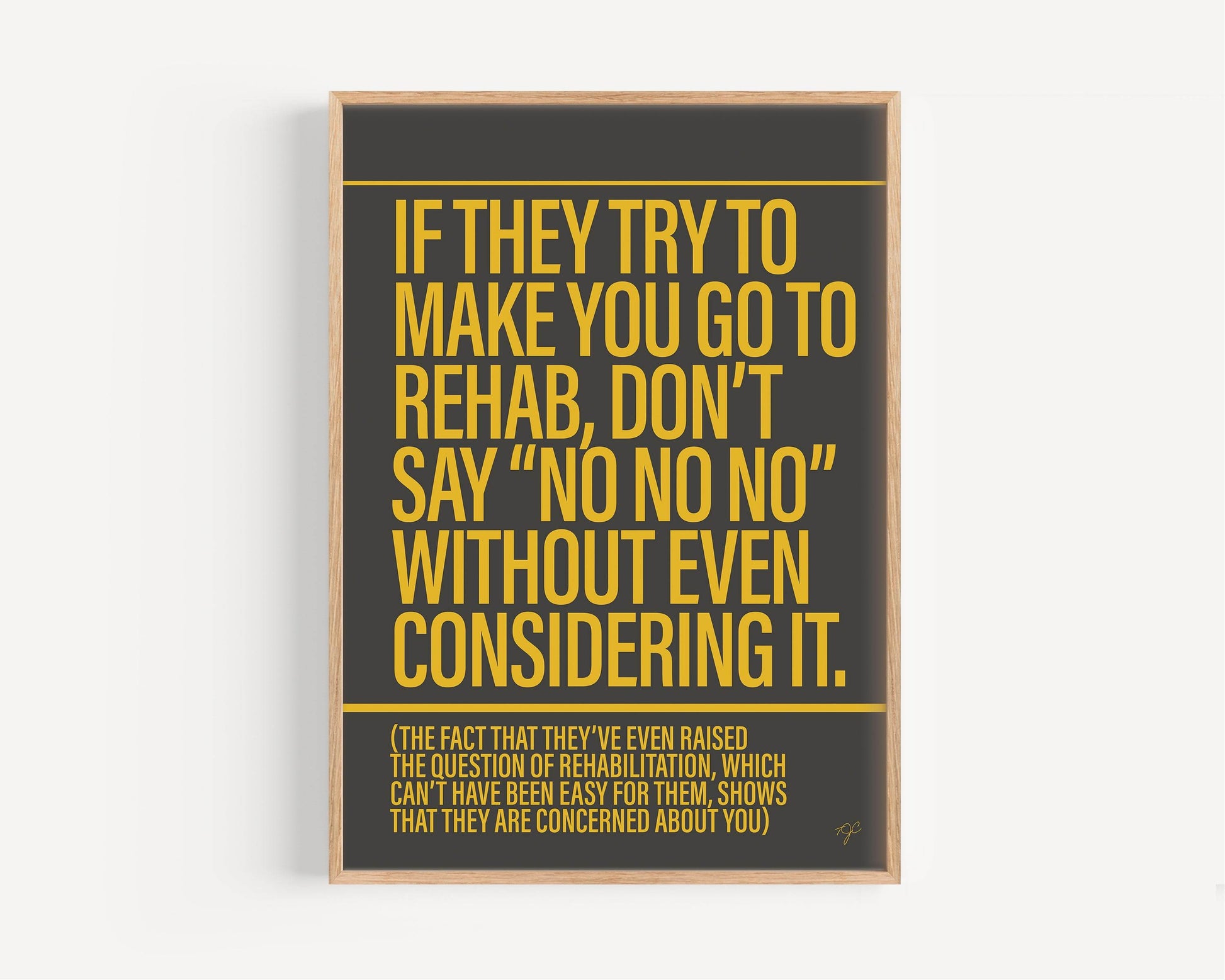 Rehab Amy Winehouse Alternative Lyrics Music Print | Song Lyric Wall Art UK | Striped Circle