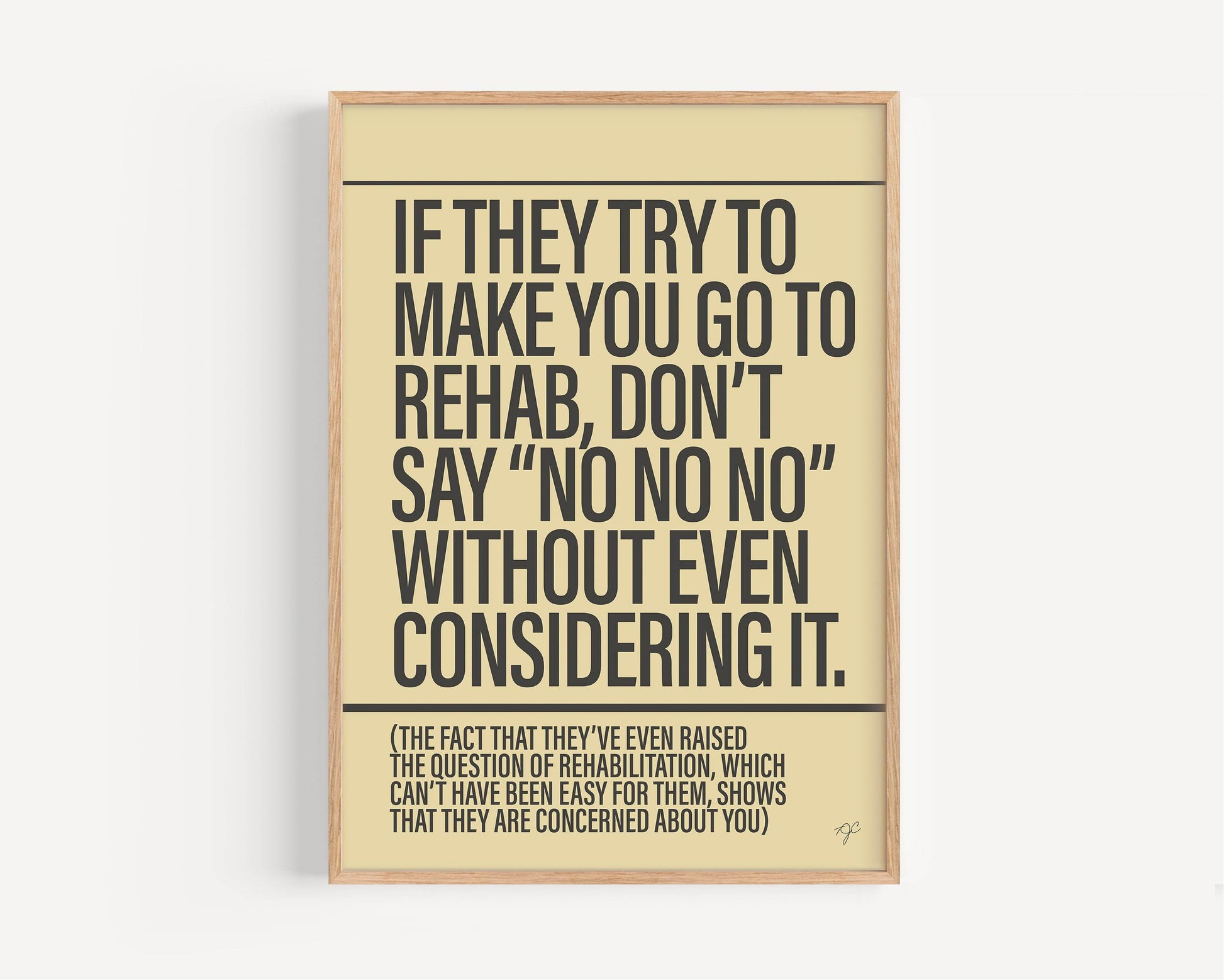 Rehab Amy Winehouse Alternative Lyrics Music Print | Song Lyric Wall Art UK | Striped Circle