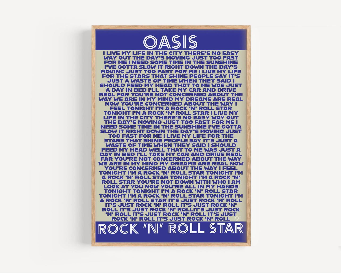 Rock 'N' Roll Star Oasis lyrics print