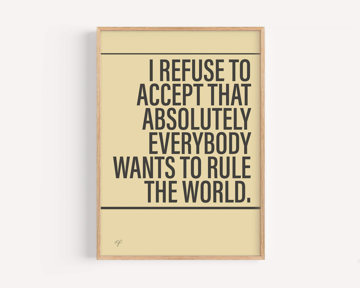 Rule the World Alternative Lyrics Music Print | UK Wall Art