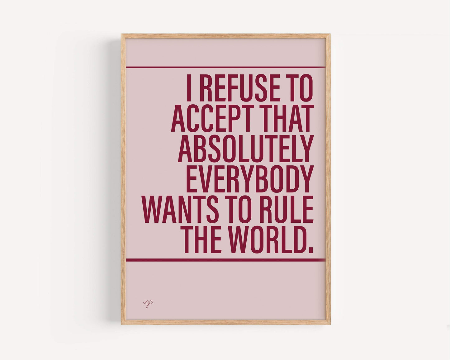 Rule the World Alternative Lyrics Music Print | UK Wall Art
