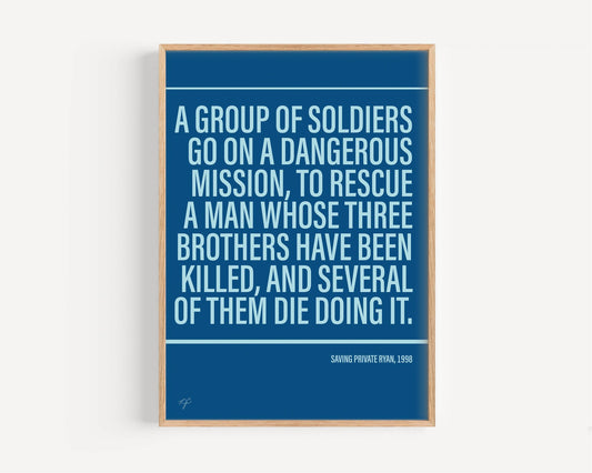 Saving Private Ryan print - Dark Blue