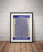 Slide Away Oasis lyrics print - Striped Circle