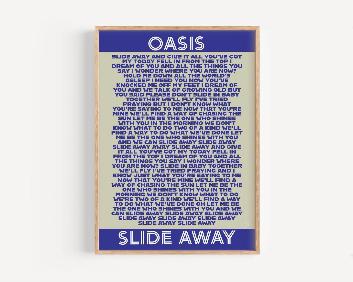 Slide Away Oasis lyrics print