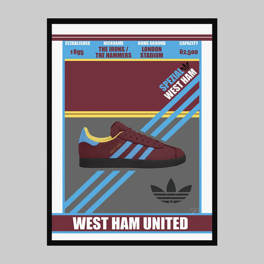 West Ham United Spezial trainer print - Striped CircleA3