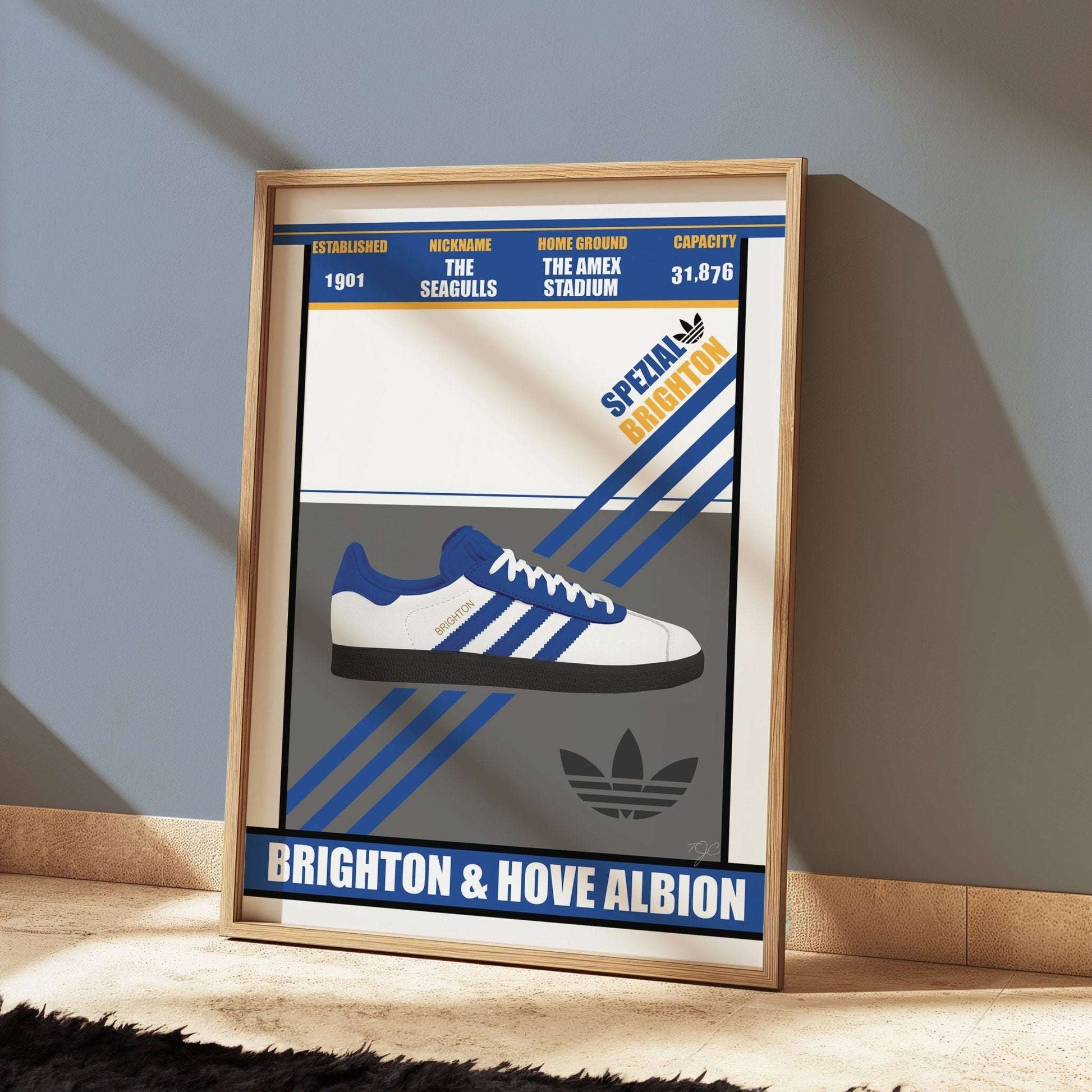 Brighton & Hove Albion Spezial trainer print - Striped CircleA5 (148mm x 210mm)