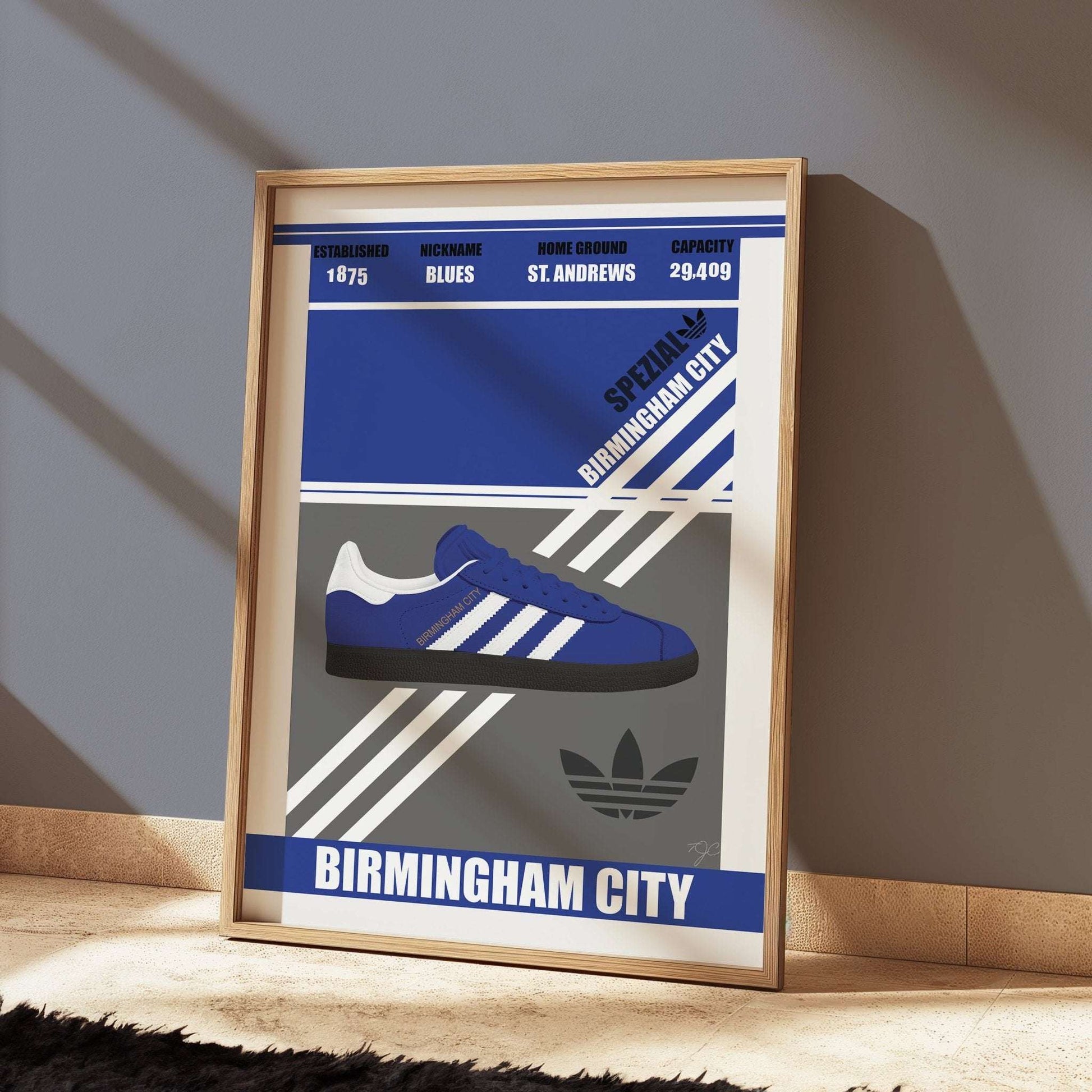 Birmingham City Spezial trainer print - Striped CircleA5 (148mm x 210mm)