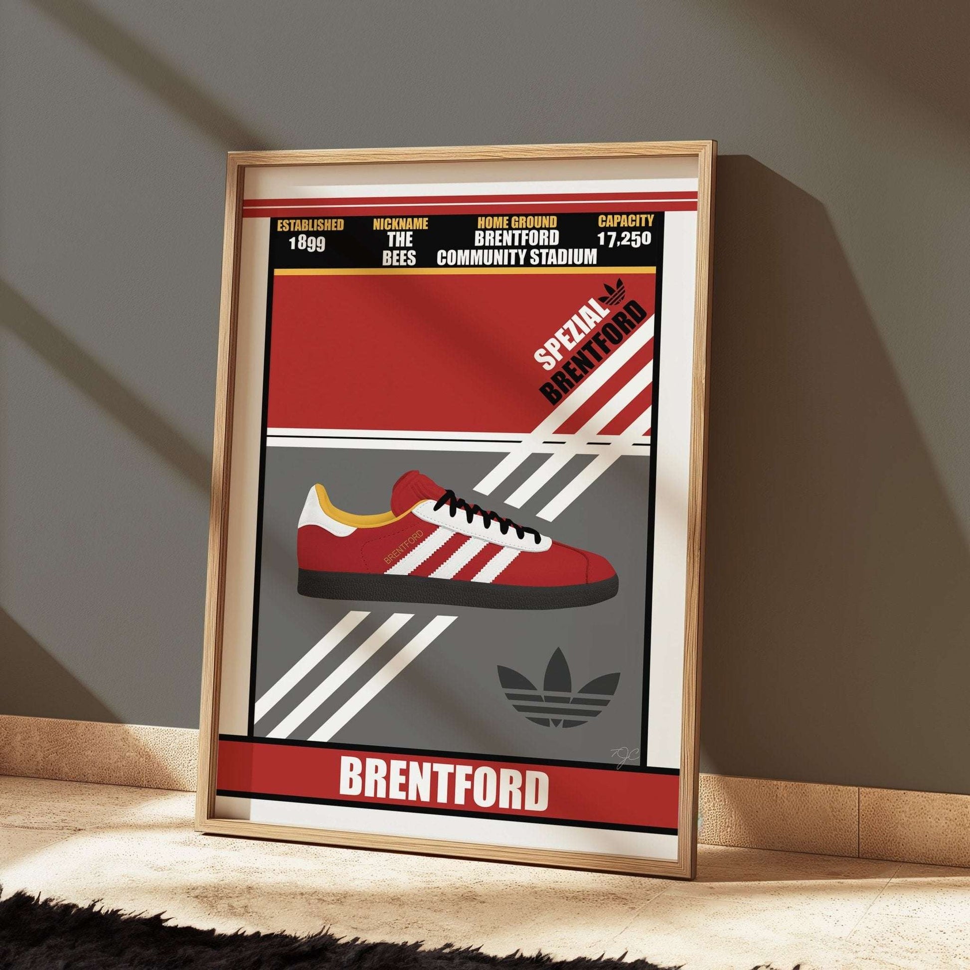 Brentford Spezial trainer print - Striped CircleA5 (148mm x 210mm)