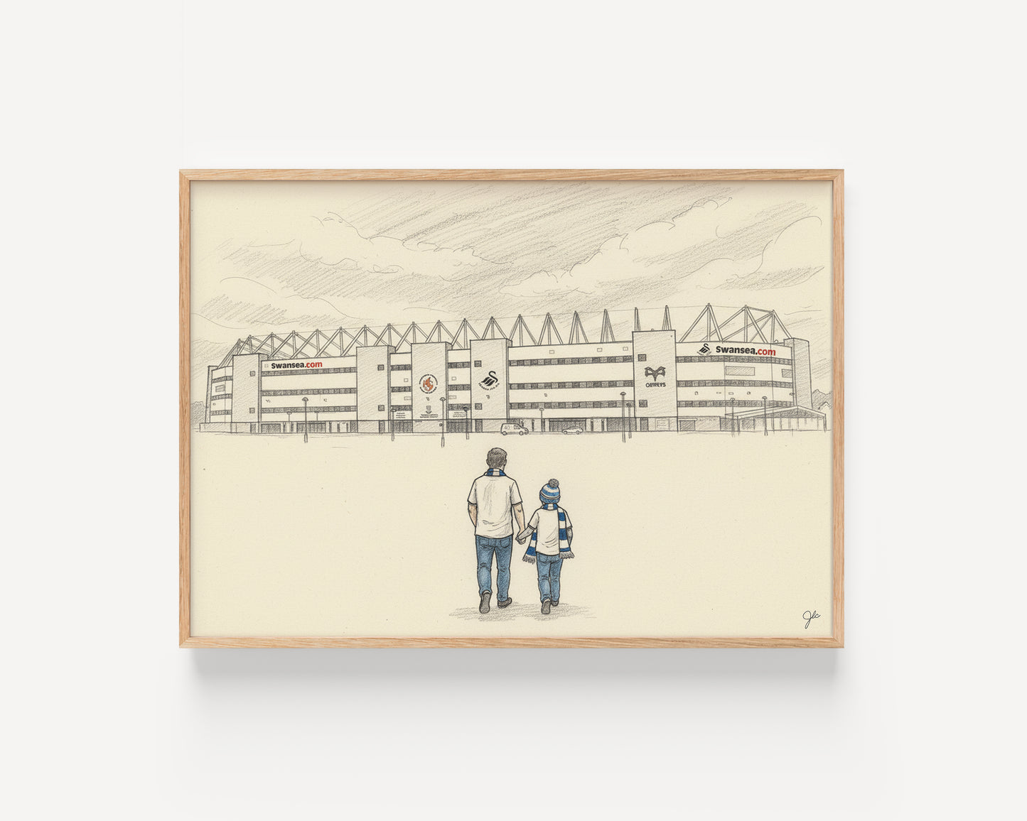 "Up the Swans" - Swansea City Football Club print