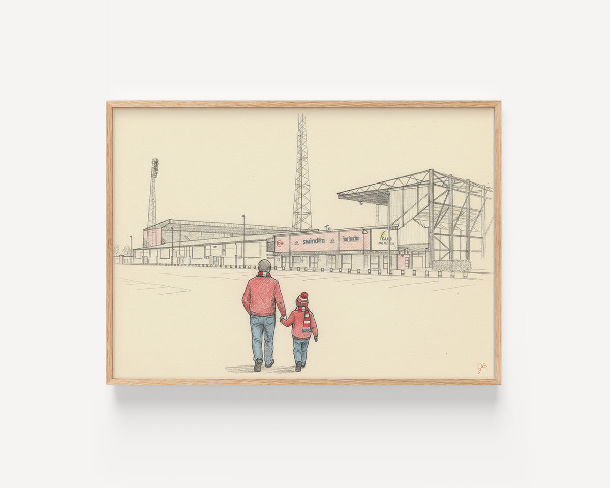 "County Ground Days" Swindon Town FC Football Wall Art Print | UK